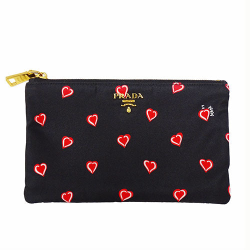 Prada Nylon Heart Pattern Pouch