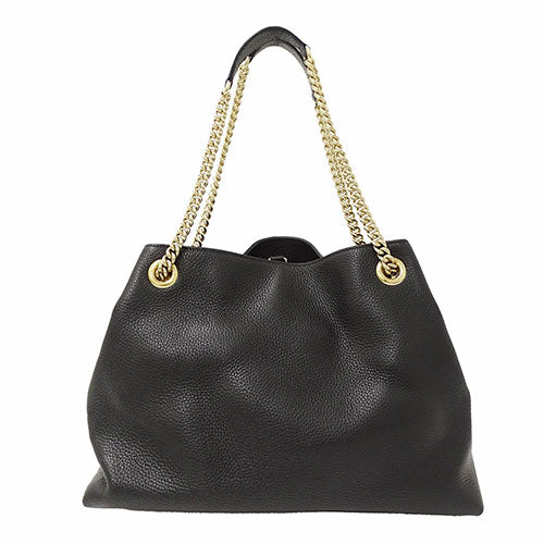 Gucci Leather Soho Black Chain Tote Bag