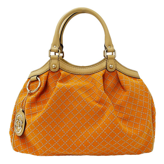 Gucci Canvas Diamante Sukey Tote Bag Orange