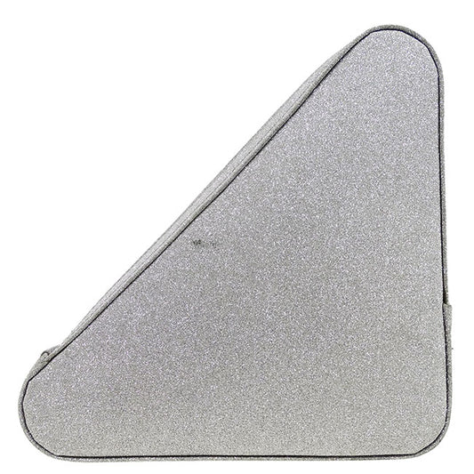 Balenciaga Leather Triangle Clutch Bag Silver