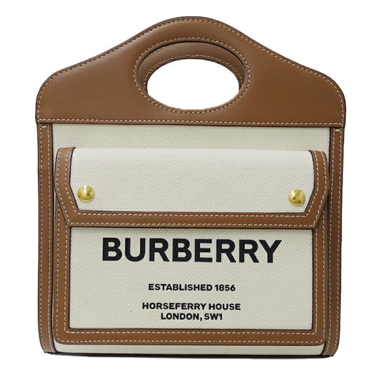 Burberry Canvas Leather 2way Mini Pocket Handbag