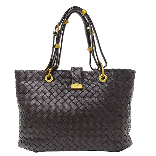 Bottega Veneta Intrecciato Leather Mini Handbag Black