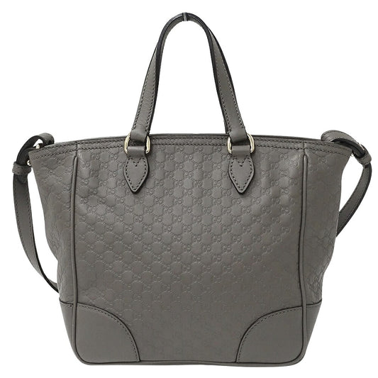 Gucci Leather 2way Handbag Gray