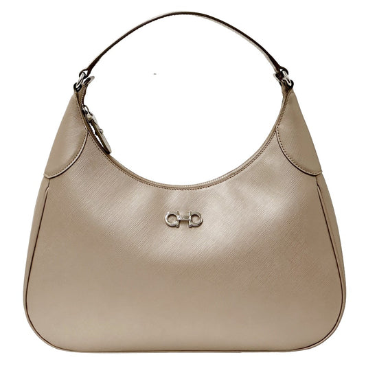 Salvatore Ferragamo Leather Double Gancini Shoulder Bag