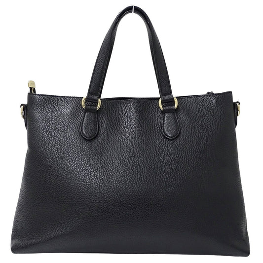 Gucci Leather Handbag 2way Bamboo Black