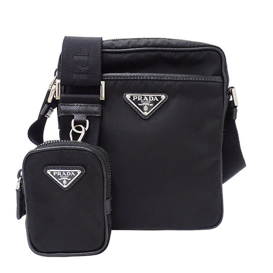 Prada Nylon Shoulder Bag Black 2VH112