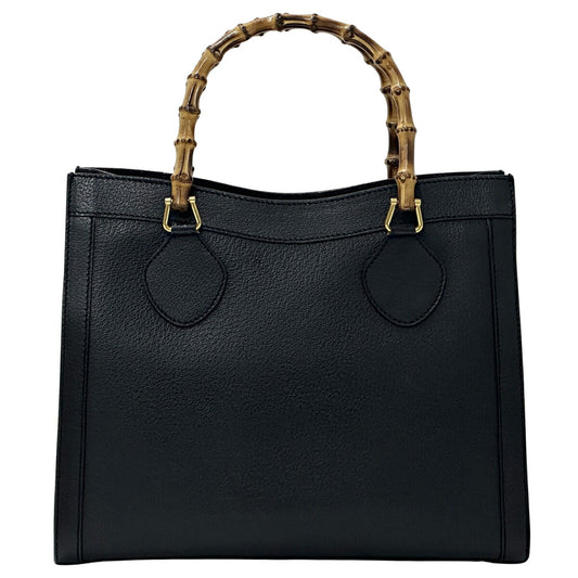 Gucci Bamboo Leather Tote Bag Black