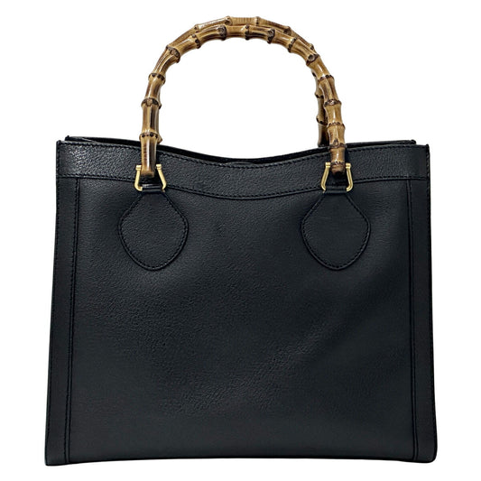 Gucci Bamboo Leather Tote Bag Black