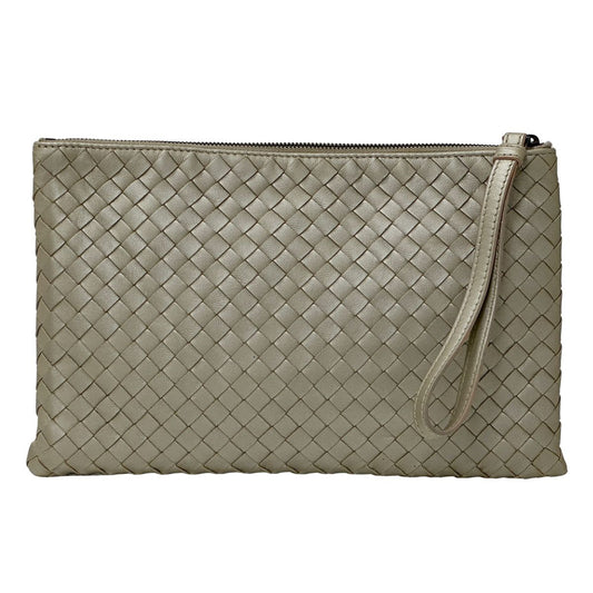 Bottega Veneta Leather Clutch Gold