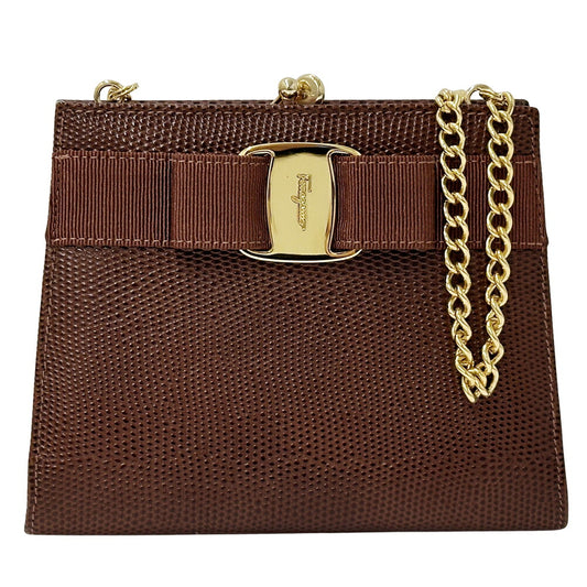 Salvatore Ferragamo Vara Ribbon Leather Shoulder Bag