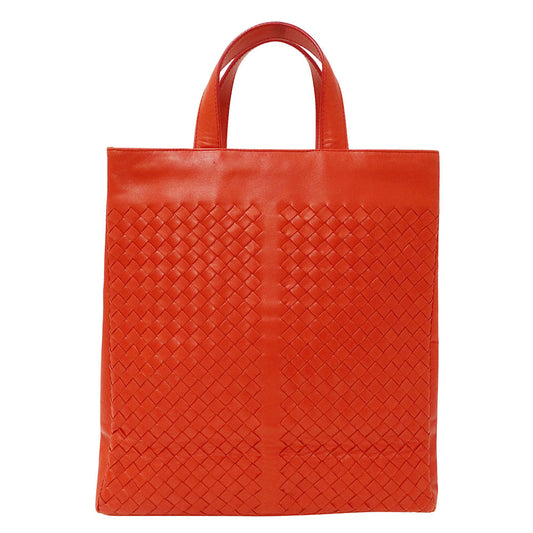 Bottega Veneta Leather Tote Bag Red