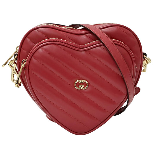 Gucci New Britt Leather Shoulder Bag Red