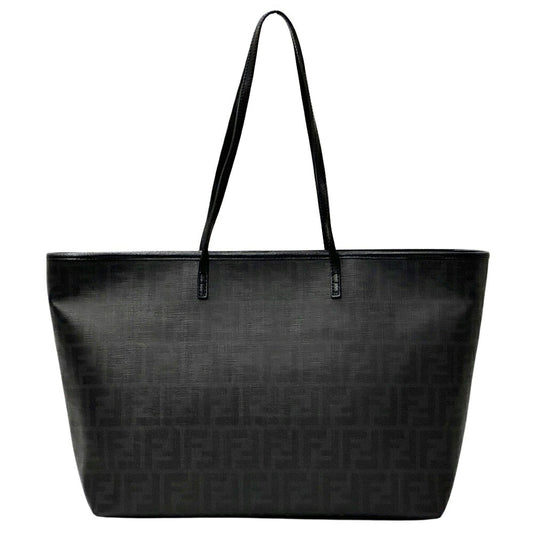 Fendi Leather Tote Bag Black Gray