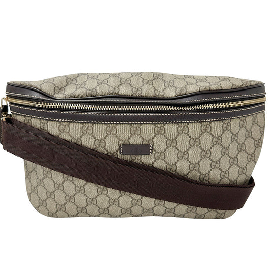 Gucci GG Supreme Canvas Shoulder Bag Beige Brown