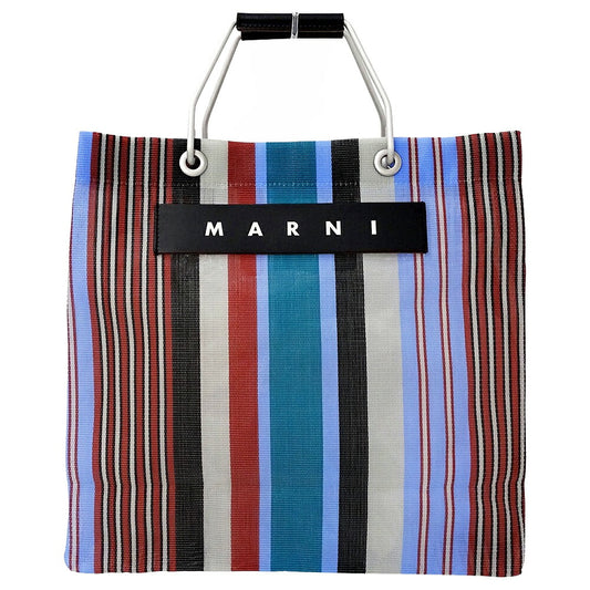 Marni Nylon Tote Bag Blue Red Stripe